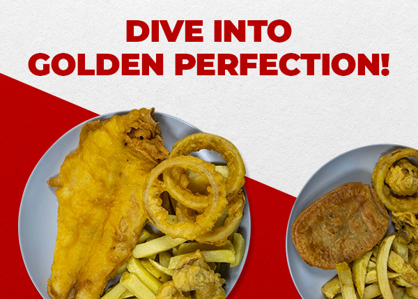 Livi Express Battered fish, savoury pie, onion rings, and chips in Livingston.